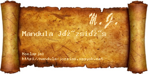 Mandula Józsiás névjegykártya